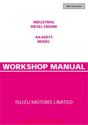 isuzu industrial diesel engine aa 6sd1t model workshop manual page 1