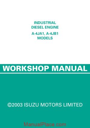 isuzu industrial workshop manual a 4ja1 a 4jb1 models page 1