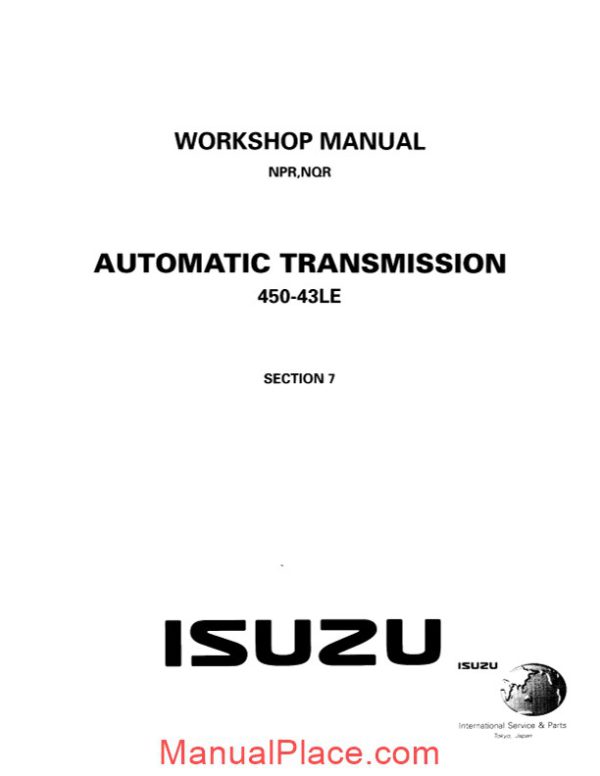 isuzu n series automatic transmission 450 43le workshop manual page 1