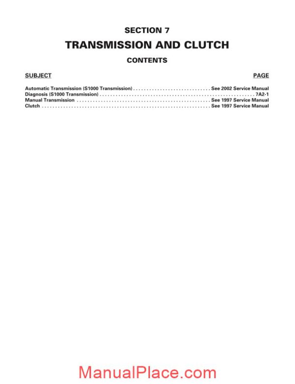 isuzu service manual s1000 transmission 15i16486 page 2