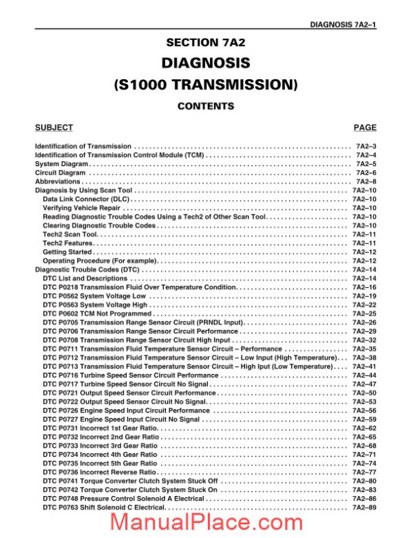 isuzu service manual s1000 transmission 15i16486 page 3