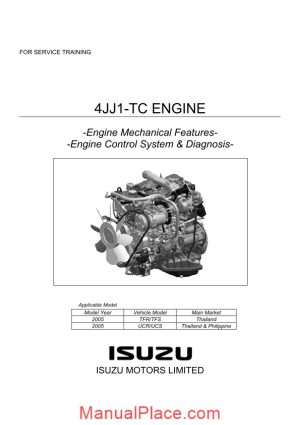 isuzu service training 4jj1 tc engine page 1