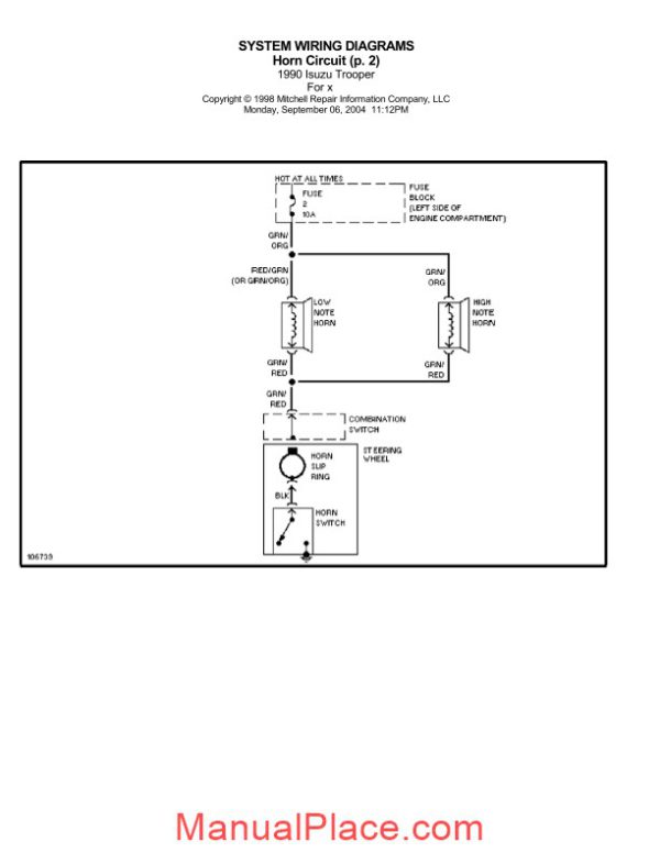 isuzu trooper 1990 system wiring diagram page 2