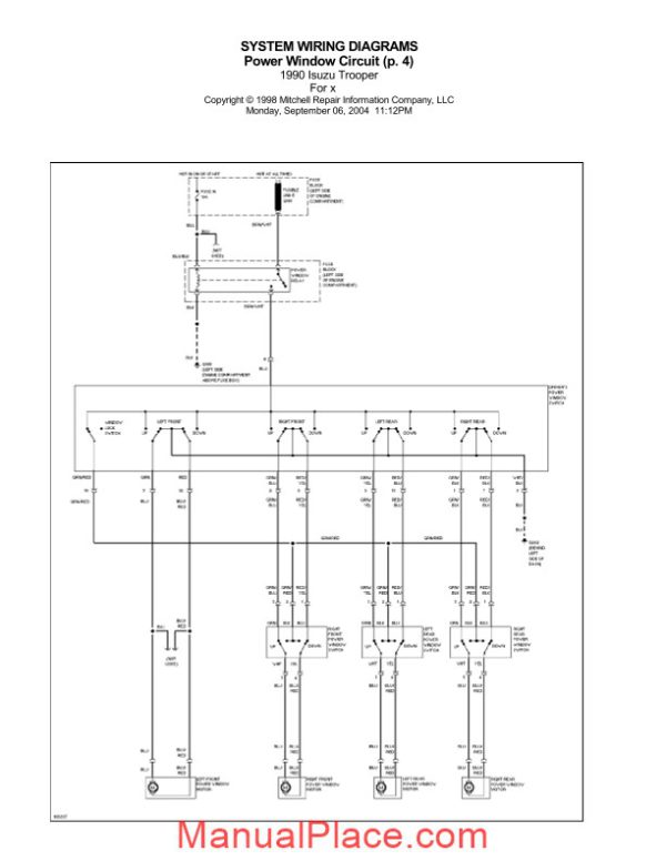 isuzu trooper 1990 system wiring diagram page 4