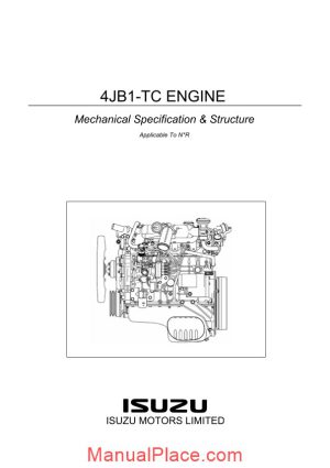 isuzu truck 4jb1 tc engine mechanical specification structure page 1