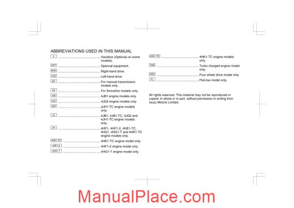 isuzu truck n series operational manual page 2