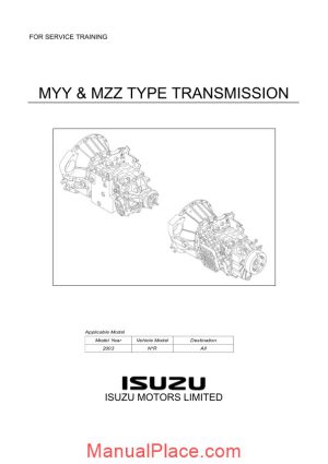 isuzu truck training myy mzz type transmission 15i16513 page 1