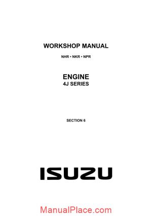 isuzu workshop manual for isuzu 4j series page 1