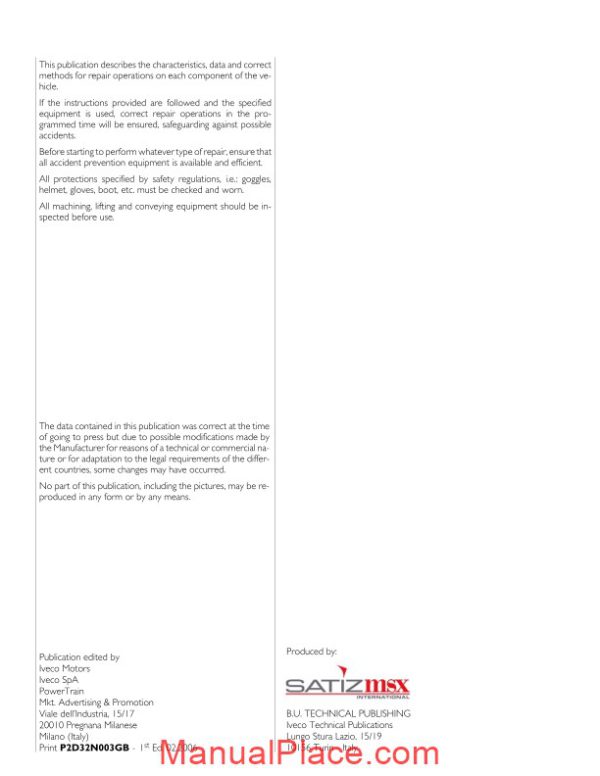 iveco nef tier 3 series technical and repair manual page 2