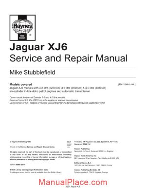 jaguar xj6 service and repair manual page 1