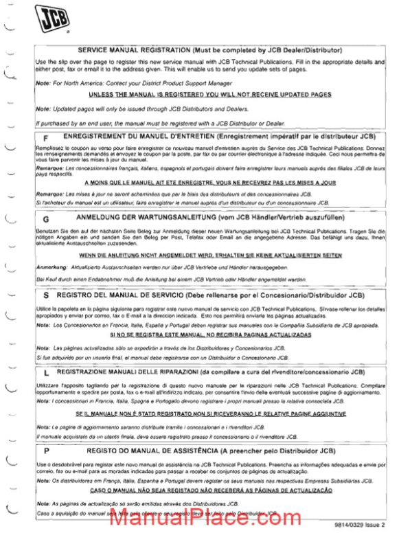 jcb 1400b backhoe loader training manual page 1