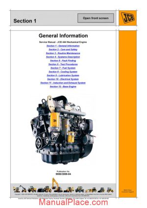 jcb 444 engine mechanical page 1