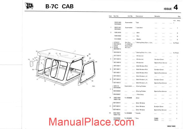 jcb b 7c cab parts catalogs page 2