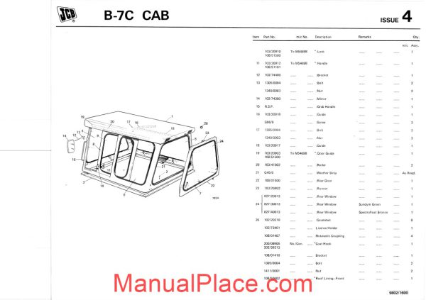 jcb b 7c cab parts catalogs page 3