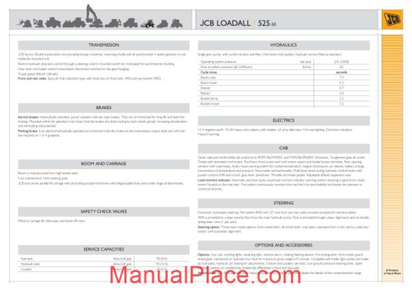 jcb loadall 525 50 service manuals page 3