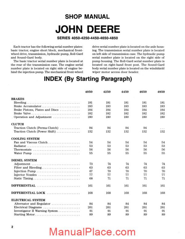 jd 4050 4250 4450 4650 4850shop manual shop manual page 1