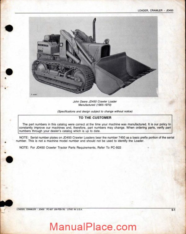 jd 450 crawler loader parts catalog pc 927 page 2