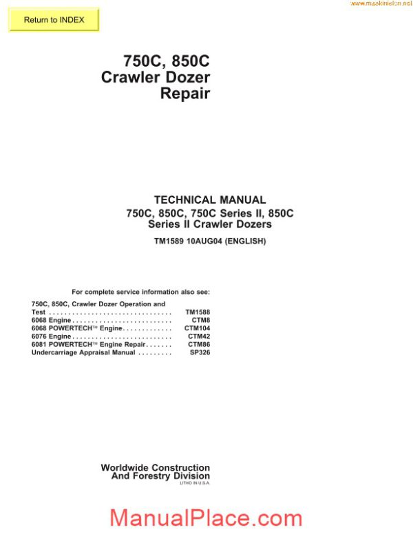 jd 750c 850c dozer repair sec wat page 1