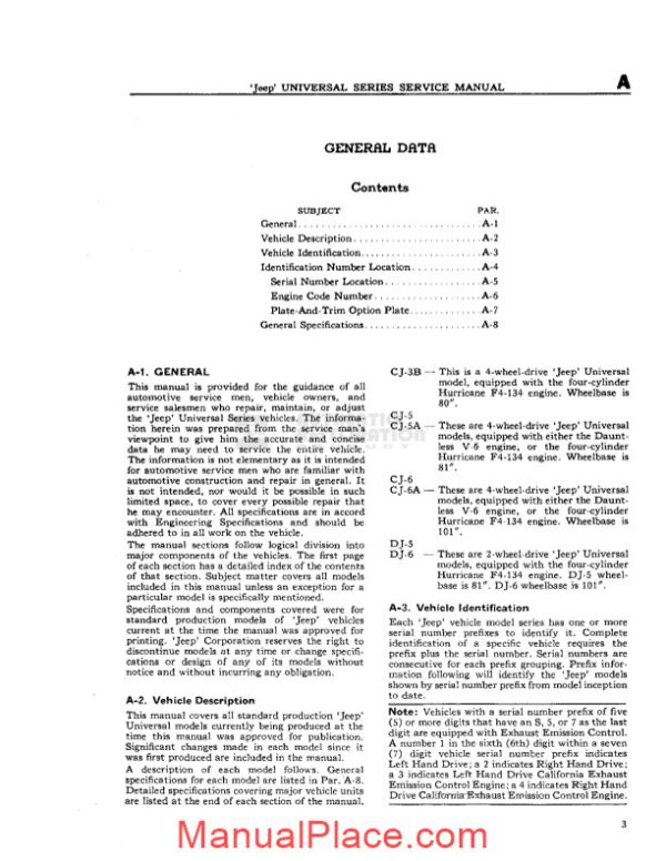 jeep cj dj 53 71 service manual page 3