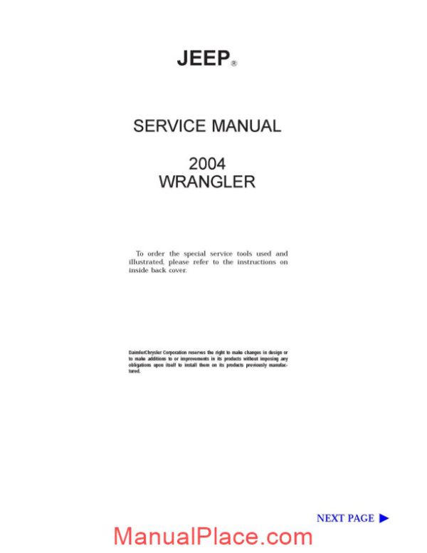 jeep wrangler 2004 repair manual page 2