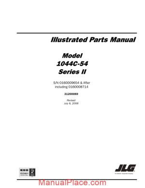 jlg 1044c 54 telehandler parts manual page 1