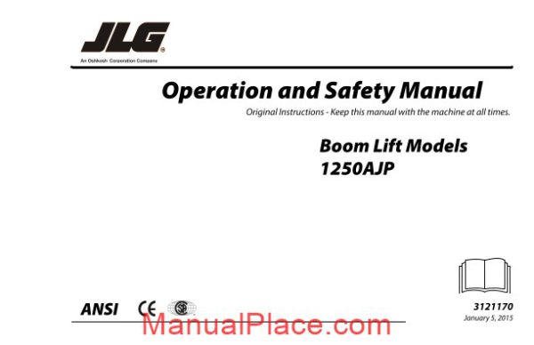 jlg 1250ajp boom lift operation and safety manual page 1