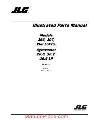 jlg 266 lopro telehandler parts manual page 1