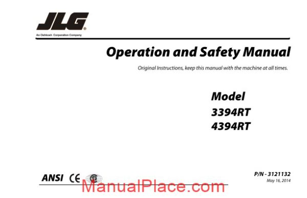 jlg 3394rt 4394rt operation and safety manual page 1