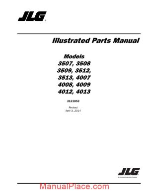 jlg 3507 telehandler parts manual page 1