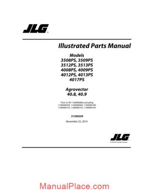 jlg 3508ps telehandler parts manual page 1