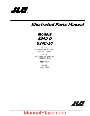 jlg 534d 9 534d 10 telehandler parts manual page 1