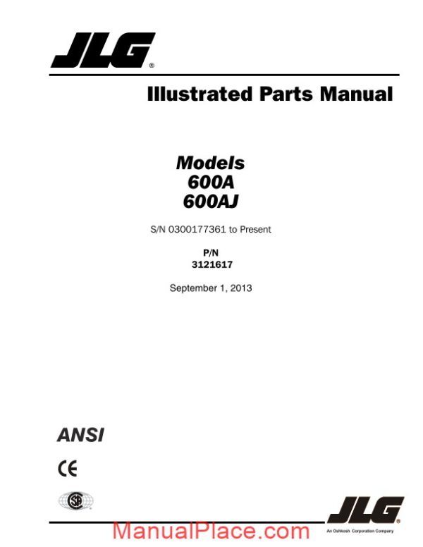 jlg 600a 600aj illustrated parts manual page 1