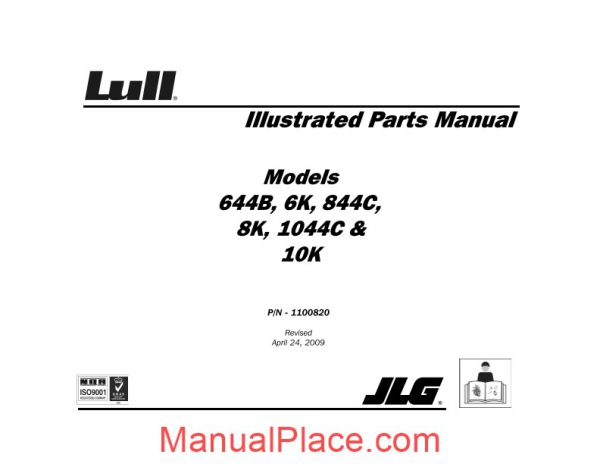 jlg 6k 8k 10k parts manual page 1