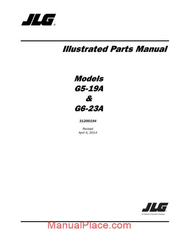 jlg g15 19a telehandler parts manual page 1