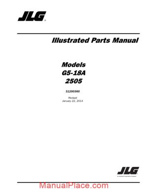 jlg g5 18a 2505 telehandler parts manual page 1