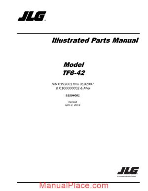 jlg tf6 42 telehandler parts manual page 1