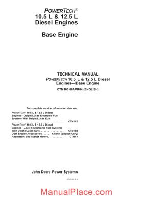 john deere 10 5 12 5l diesel engine technical manual page 1