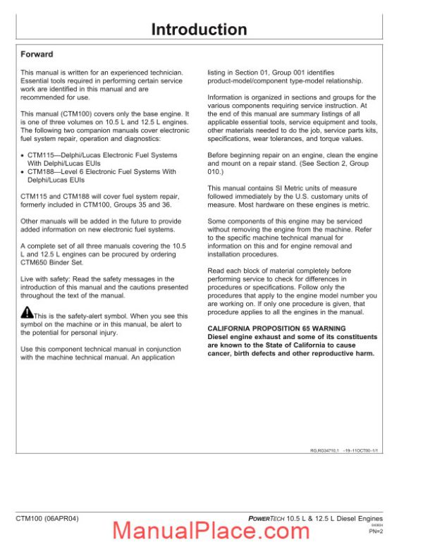 john deere 10 5 12 5l diesel engine technical manual page 2