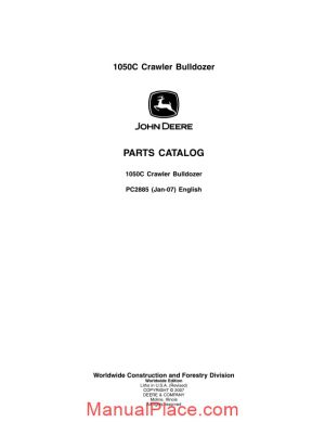 john deere 1050c crawler bulldozer parts catalog page 1