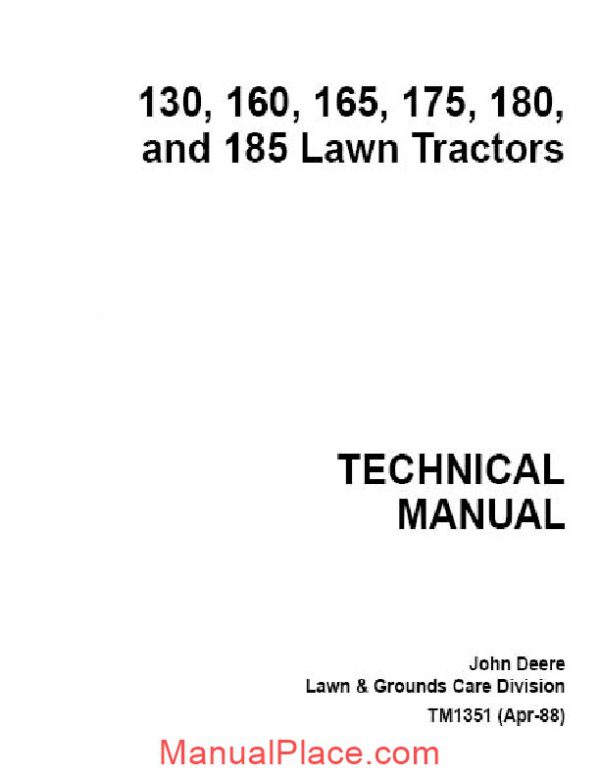 john deere 130 160 165 175 180 technical manual page 1