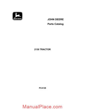john deere 2130 tractor parts catalog page 1