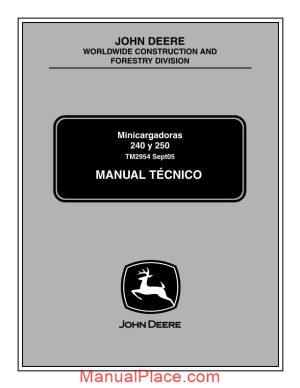 john deere 240 250 workshop manual page 1