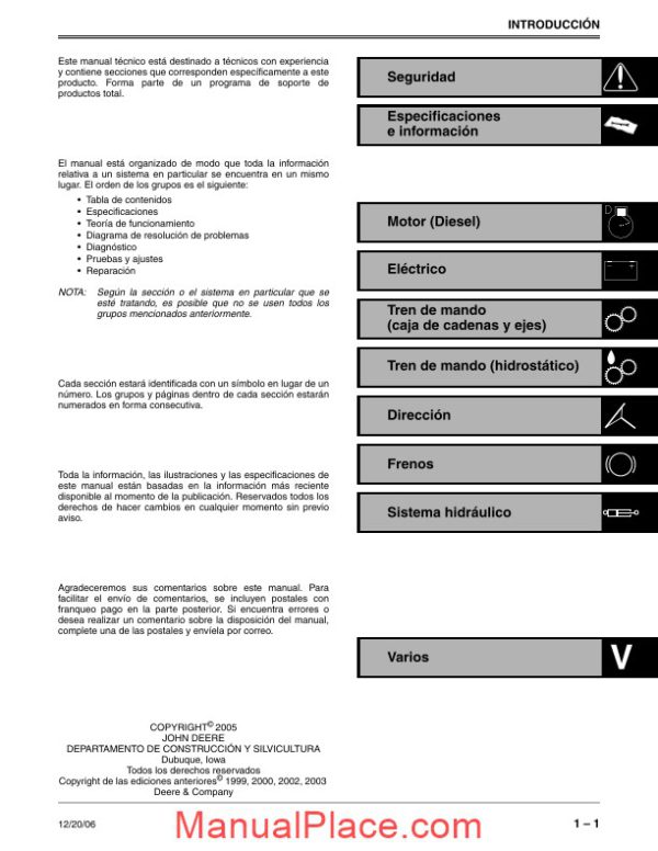 john deere 240 250 workshop manual page 4