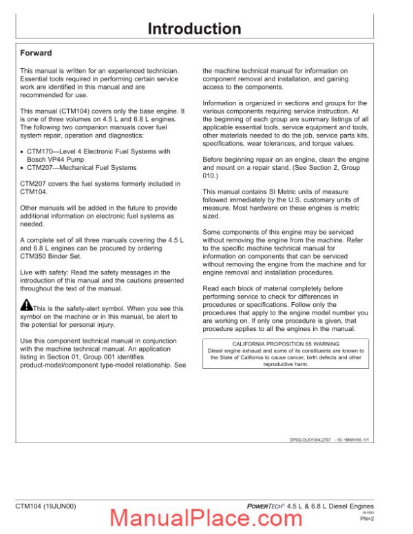 john deere 4 5l 6 8l diesel engines workshop manual page 2