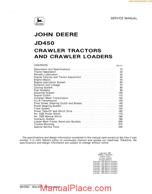 john deere 450 service sec wat page 3