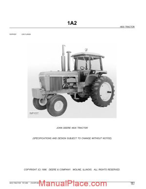 john deere 4630 tractor parts catalog page 1