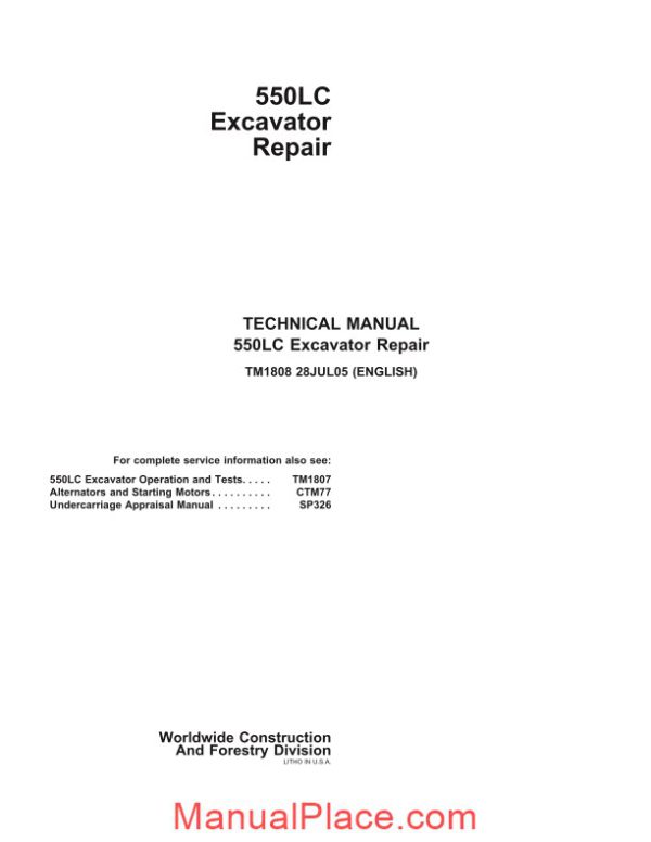 john deere 550lc repair manual page 1