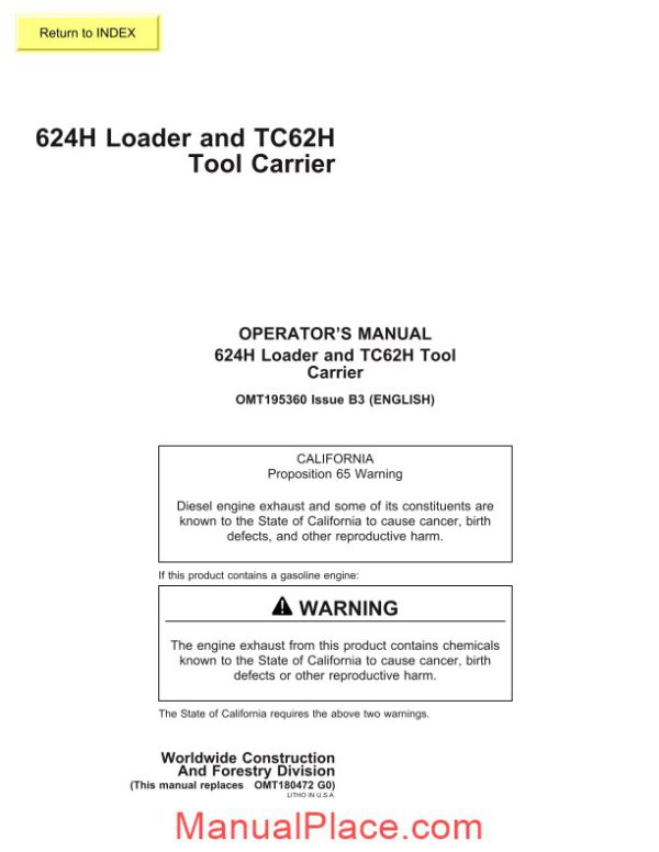 john deere 624h operator manual page 1