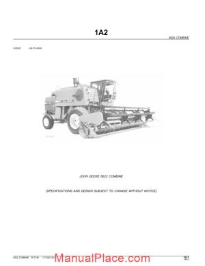 john deere 6622 combine parts book page 1