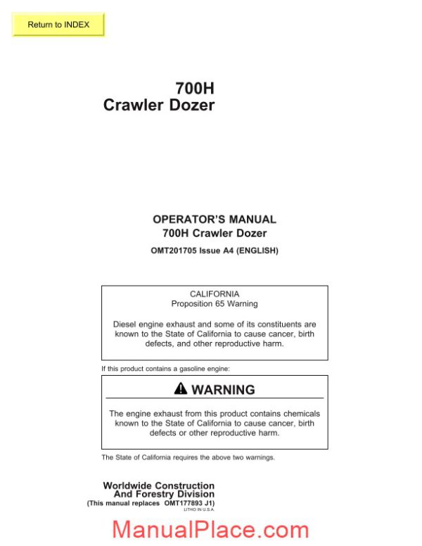 john deere 700h operator manual page 1